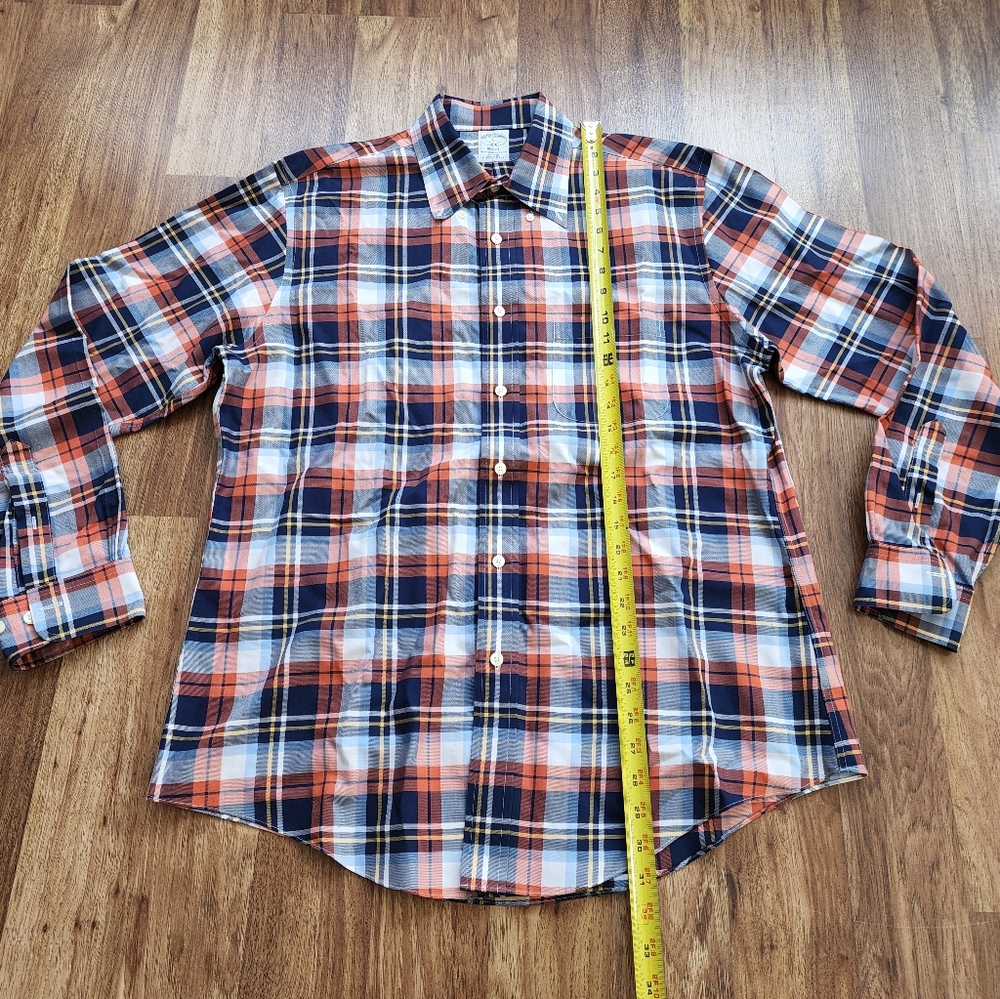 Brooks Brothers Button Down Long Sleeve Shirt Plaid Men's Size L - Picture 7 of 10